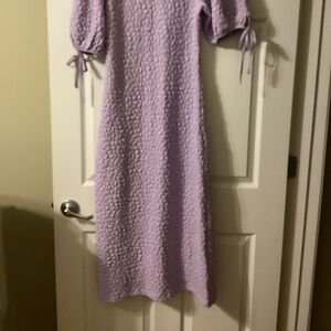 English Factory Textured Puff Sleeve Midi Dress